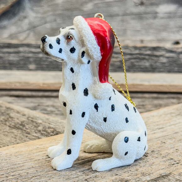Vintage Kurt Adler Dalmatian Dog in Santa Hat Christmas Tree Ornament-3”H - Picture 3 of 8